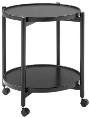 Thomsen Furniture James carrinho de servir - carvalho tingido de preto - Ø 50 cm
