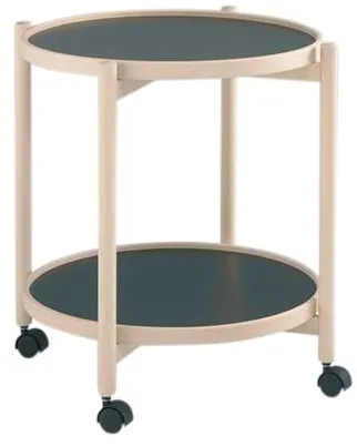 Thomsen Furniture James mesa com rodas - faia/melamina - faia natural - Ø50 cm