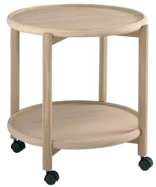 Thomsen Furniture Hudson carrinho de servir - Carvalho/Carvalho - Carvalho lacado - Ø55 cm