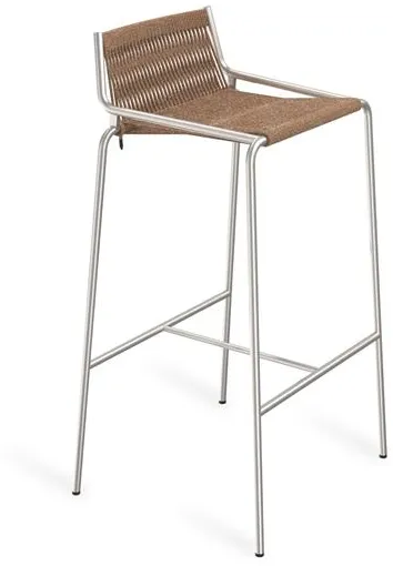 Thorup Copenhagen Noel Banco Alto H77 Aço/Lã Castanha