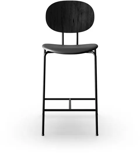 Sibast Furniture Piet Hein Banco Preto em Carvalho Preto e Couro Preto