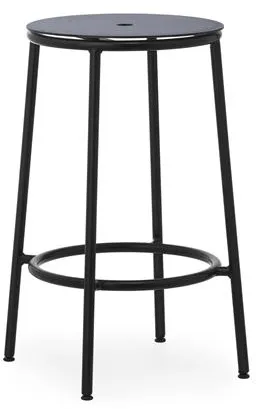 Normann Copenhagen Circa Banco Alto H65 Preto/Preto Alumínio