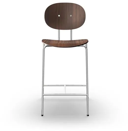 Sibast Furniture Piet Hein Banco Alto Cromado Nogueira