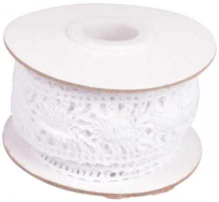 Fita de renda Infinity Hearts branca 25mm 2,5m