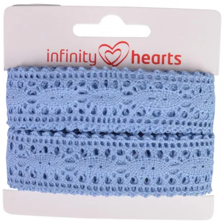 Fita de Renda Infinity Hearts Poliéster 25mm 05 Azul - 5m