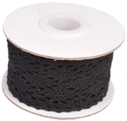 Fita de renda Infinity Hearts/Renda Preta 42mm 2.5m