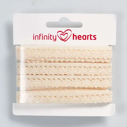 Fita de Renda em Poliéster Infinity Hearts 11mm 2 Ecru - 5m