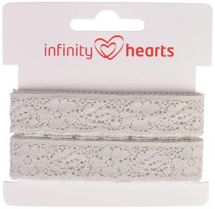 Fita de Renda Poliamida Infinity Hearts 20mm 72 Cinzento - 5m