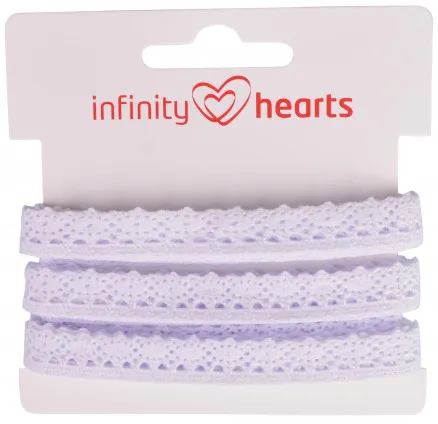 Fita de Renda de Poliéster Infinity Hearts 11mm 01 Branco - 5m