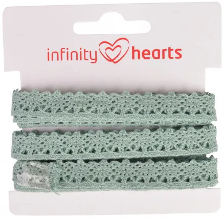 Fita de Renda Infinity Hearts Poliéster 11mm 06 Cinzento - 5m