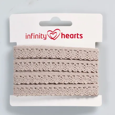 Fita de Renda em Poliéster Infinity Hearts 11mm 3 Areia - 5m