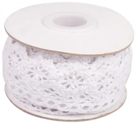 Fita de renda Infinity Hearts branca 26mm 2,5m