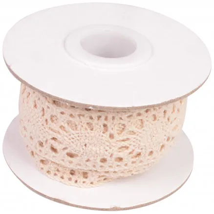 Fita de renda Infinity Hearts Bege 25mm 2,5m