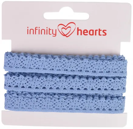 Fita de Renda Infinity Hearts Poliéster 11mm 05 Azul - 5m