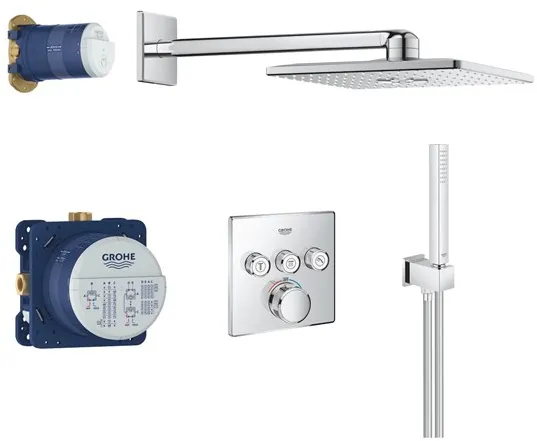 Grohe Grohtherm SmartControl conjunto de duche com Rainshower SmartActive 310 Cube, cromado