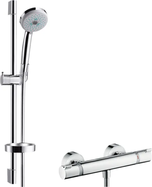 Hansgrohe Croma 100 conjunto de duche com misturadora termostática Ecostat Comfort, cromado