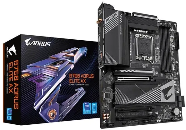 GIGABYTE B760 AORUS ELITE AX Placa-mãe - Intel B760 - Socket Intel LGA1700 - DDR5 RAM - ATX