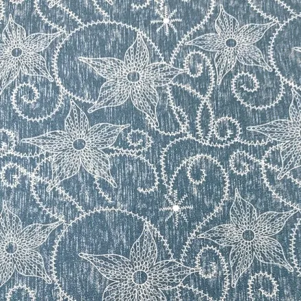 Tecido denim 145cm 50 Flor - 50cm