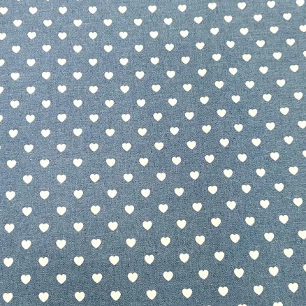 Tecido denim 145cm 50 Corações - 50cm
