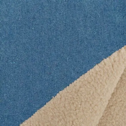 Tecido denim com pelo 150cm 007 - Azul