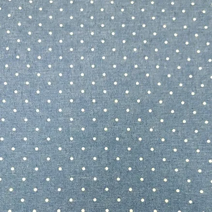 Tecido denim 145cm 60 Pequenas bolinhas Risca - 50cm