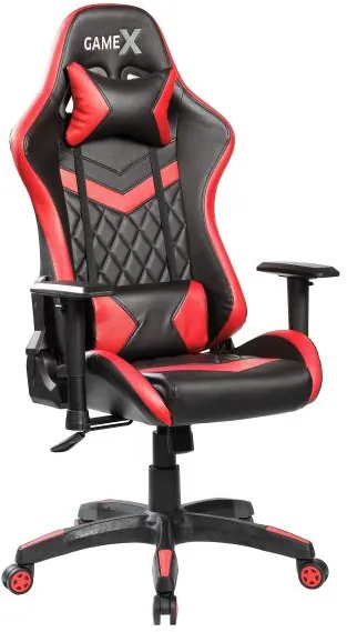 GameX GameX Lopez pele sintética preto/vermelho 70x65x134cm