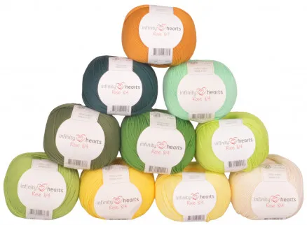 Infinity Hearts Rose 8/4 Pacote de Fios 19 Tons de Verde e Amarelo - 10 unid. - Tons de Verde e Amarelo