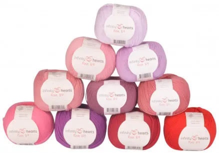 Infinity Hearts Rose 8/4 Pacote de Fios 22 Tons de Rosa e Vermelho - 10 unid. - Tons de Rosa e Vermelho