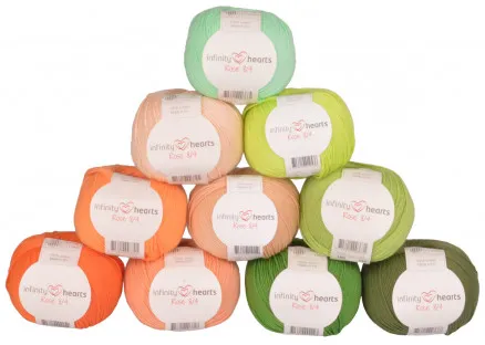 Infinity Hearts Rose 8/4 Pacote de Fios 26 Tons de Laranja e Verde - 10 unid. - Tons de Laranja e Verde