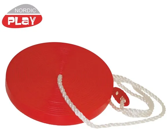 Nordic Play Balanço de prato com corda, vermelho