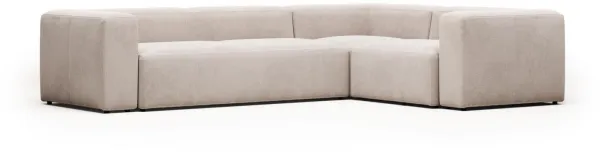 Blok, Sofá de canto, bege, H69x320x230 cm, tecido
