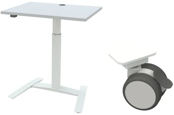 Mesa ajustável de perna única - Rodas