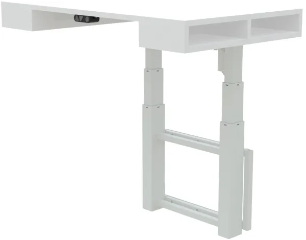 Armário de parede branco com mesa ajustável