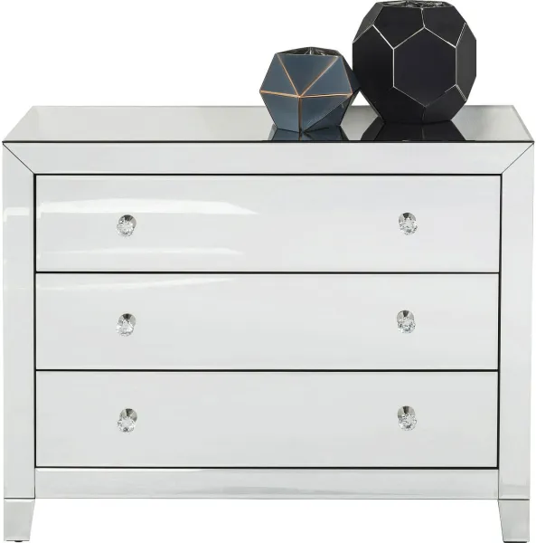 KARE DESIGN Luxury cômoda - vidro espelhado, c/ 3 gavetas