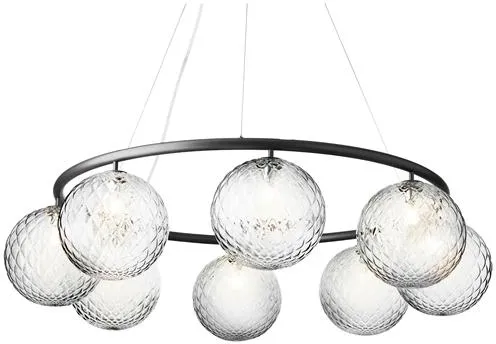 Nuura Miira 8 Circular Candeeiro de teto Rock Grey/Óptico Claro