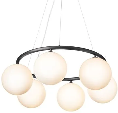 Nuura Miira 6 Circular Candeeiro de teto Rock Grey/Opal Branco