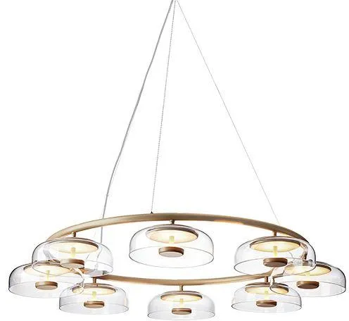 Nuura Blossi 8 Candeeiro de teto Ouro Nórdico e Vidro Transparente