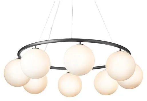 Nuura Miira 8 Circular Candeeiro de teto Rock Grey/Opal Branco