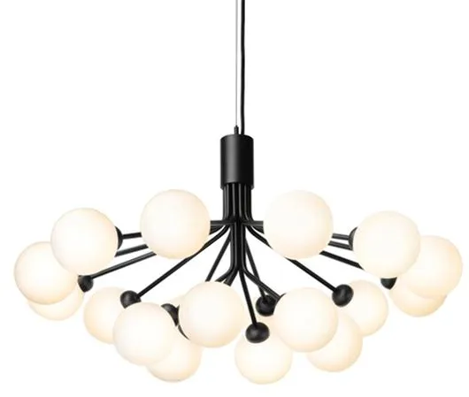 Nuura Apiales 18 Lustre Preto e Vidro Opalino