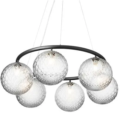 Nuura Miira 6 Circular Candeeiro de teto Rock Grey/Óptico Claro