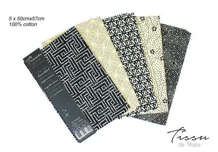 Tissu de Marie Fat Quarter Meia-noite 50x57cm - 5 unid.