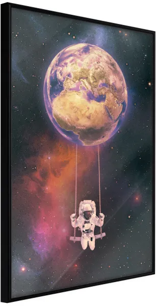ARTGEIST Póster com moldura - The Whole World is a Playground Dourado 30x45