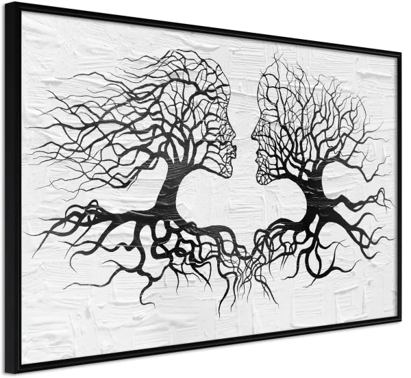 ARTGEIST Póster com moldura - Like the Old Trees Preto com passe-partout 60x40
