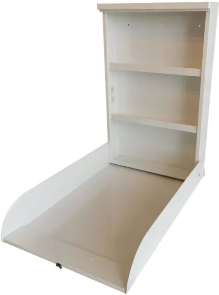 Fraldário de metal montado na parede Branco