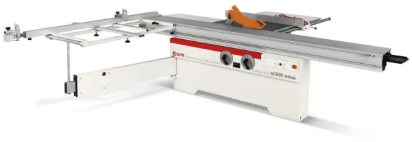 Serra circular SCM, SI 300 NOVA com lâmina inclinável e mesa deslizante.