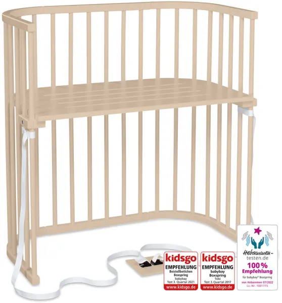 Boxspring bedside crib - bege