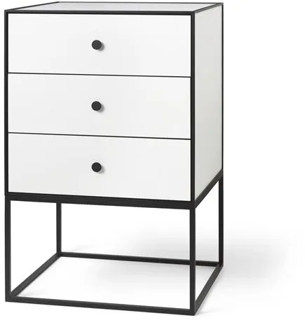 Audo Frame 49 Mesa Lateral com 3 Gavetas Branco