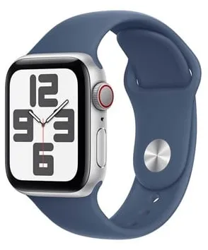Apple Watch SE GPS + Cellular 40mm - Caixa de alumínio prateado com bracelete desportiva em ganga - M/L
