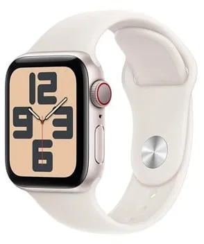Apple Watch SE GPS + Cellular 40mm - Caixa de Alumínio Starlight com Pulseira Desportiva Starlight - S/M