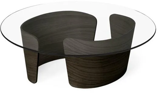 Sibast Furniture No 7 Lounge Mesa de Centro Ø90 Baixa Carvalho Escuro com Óleo/Vidro